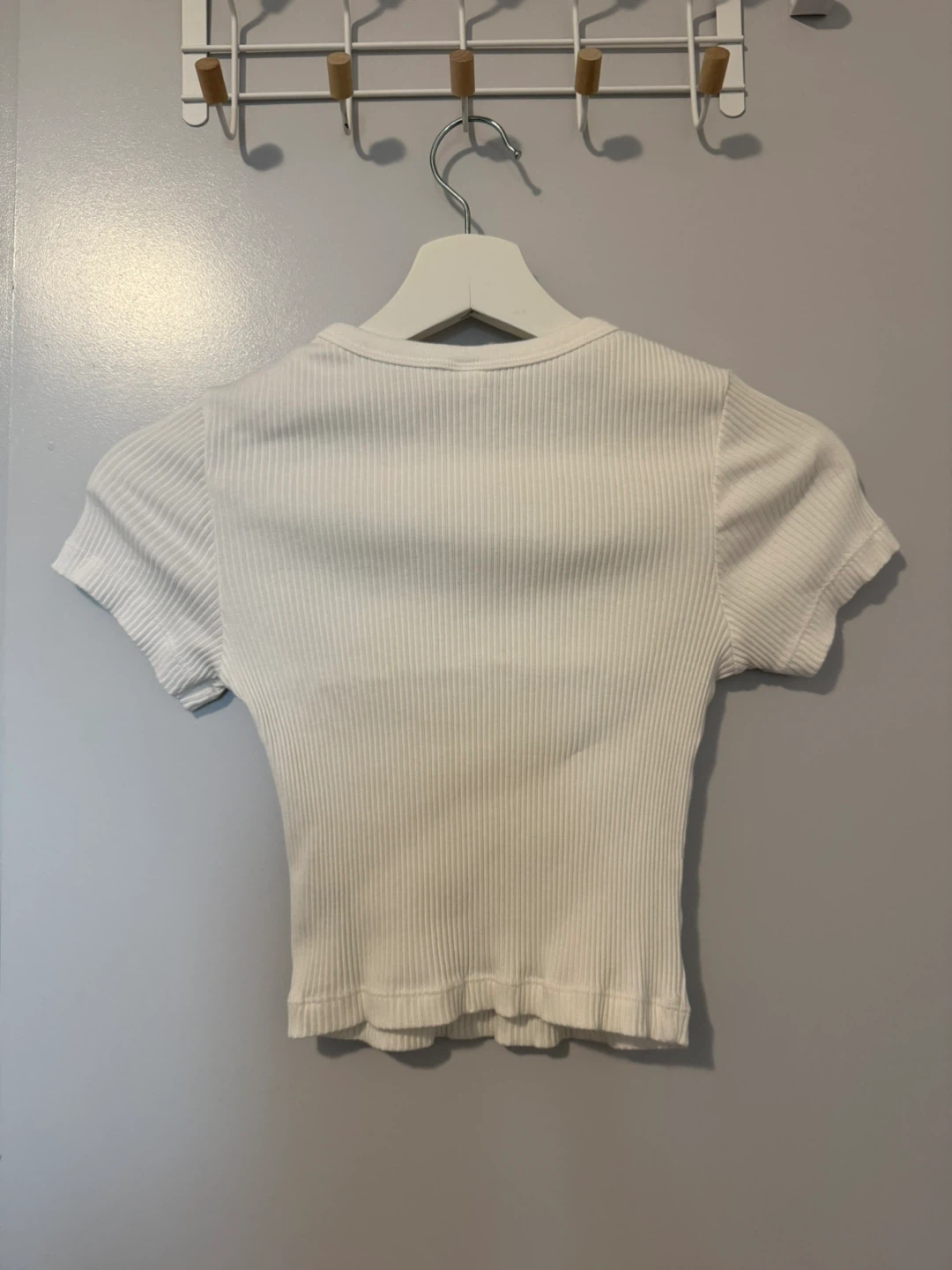 Uniqlo Ribbed Short Sleeve Top - White - Size M - photo 4