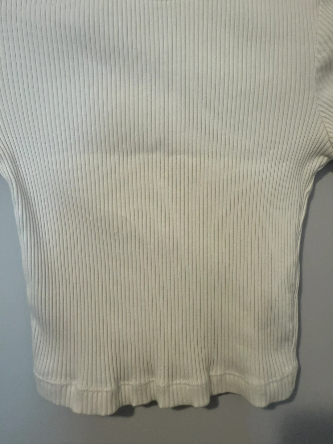 Uniqlo Ribbed Short Sleeve Top - White - Size M - photo 3