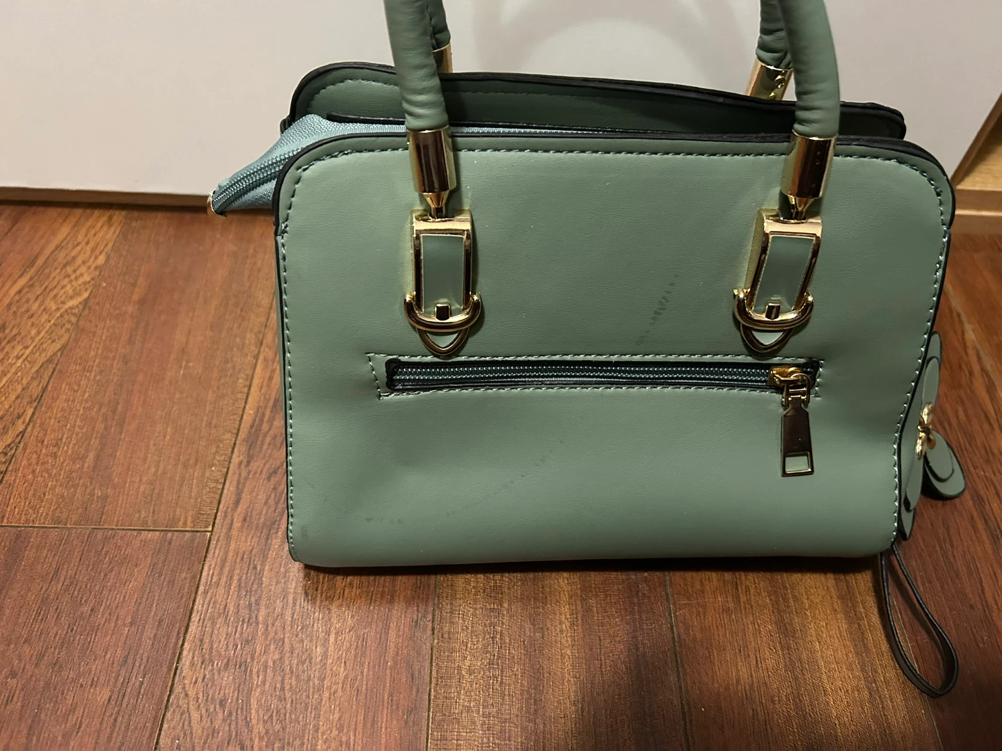 Sage Green Embroidered Floral Crossbody Handbag - New - photo 4