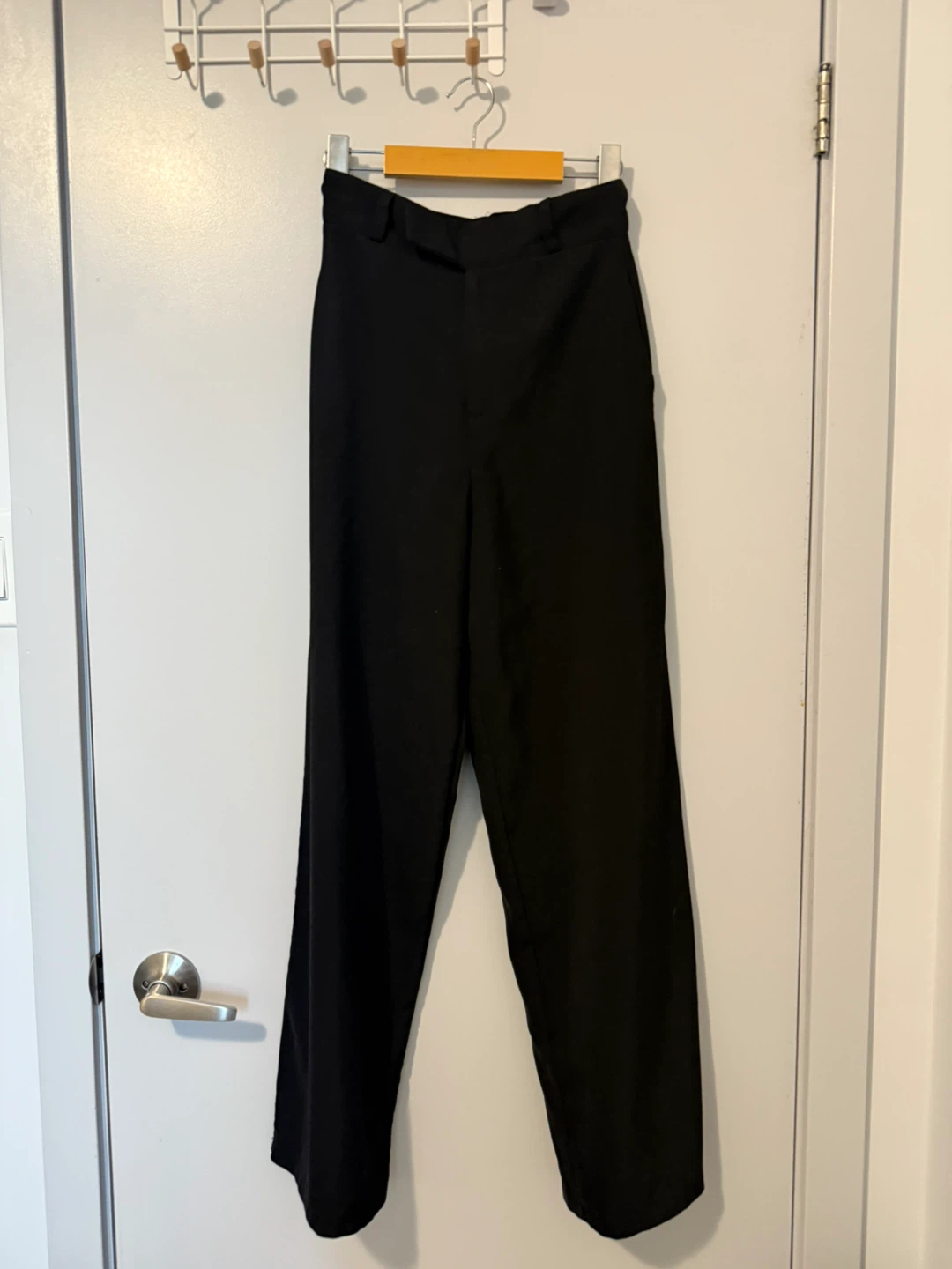 Black Wide Leg Trousers - XS
