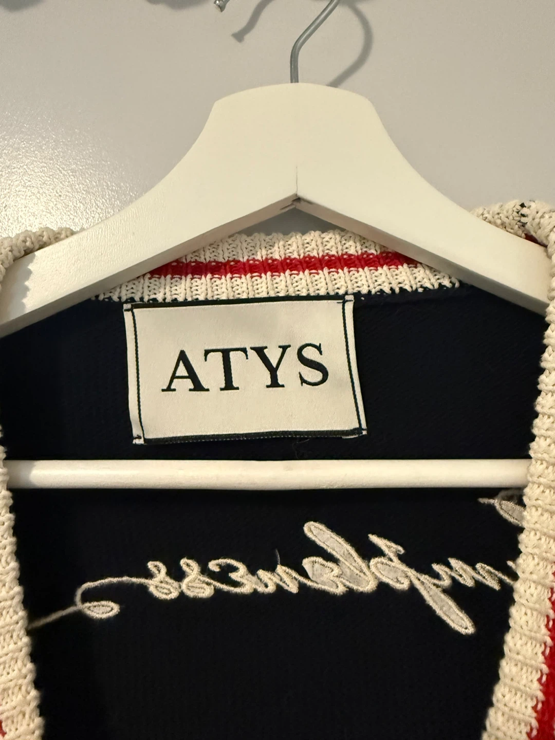 ATYS Navy Cardigan with "Simplessness" Embroidery - photo 2