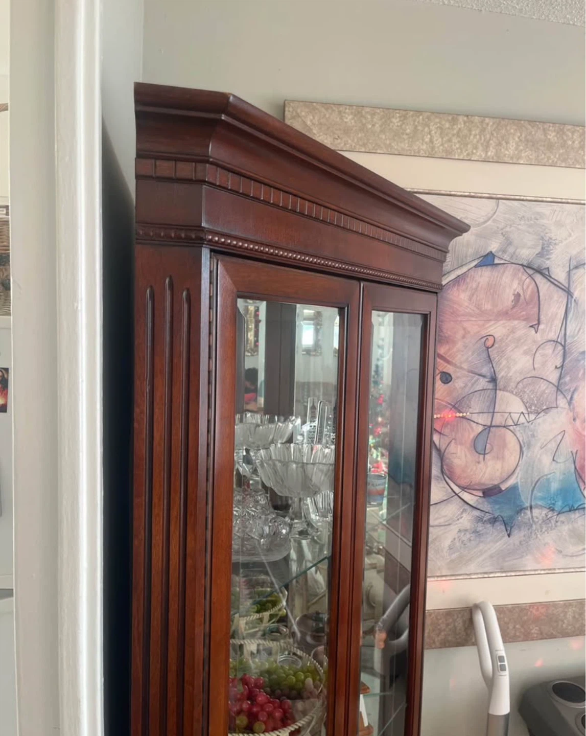 Antique Wooden Corner Display Cabinet - photo 3