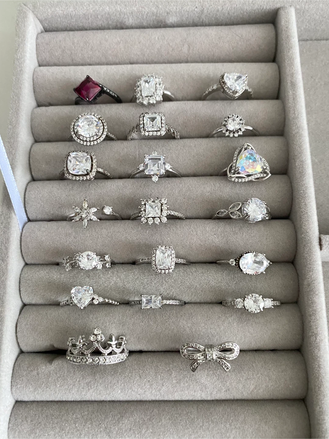 All 20pcs Sterling Silver Charmed Aroma Rings Bow Heart Diamond - photo 3