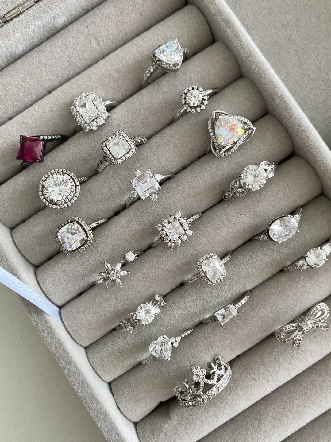 All 20pcs Sterling Silver Charmed Aroma Rings Bow Heart Diamond - photo 4