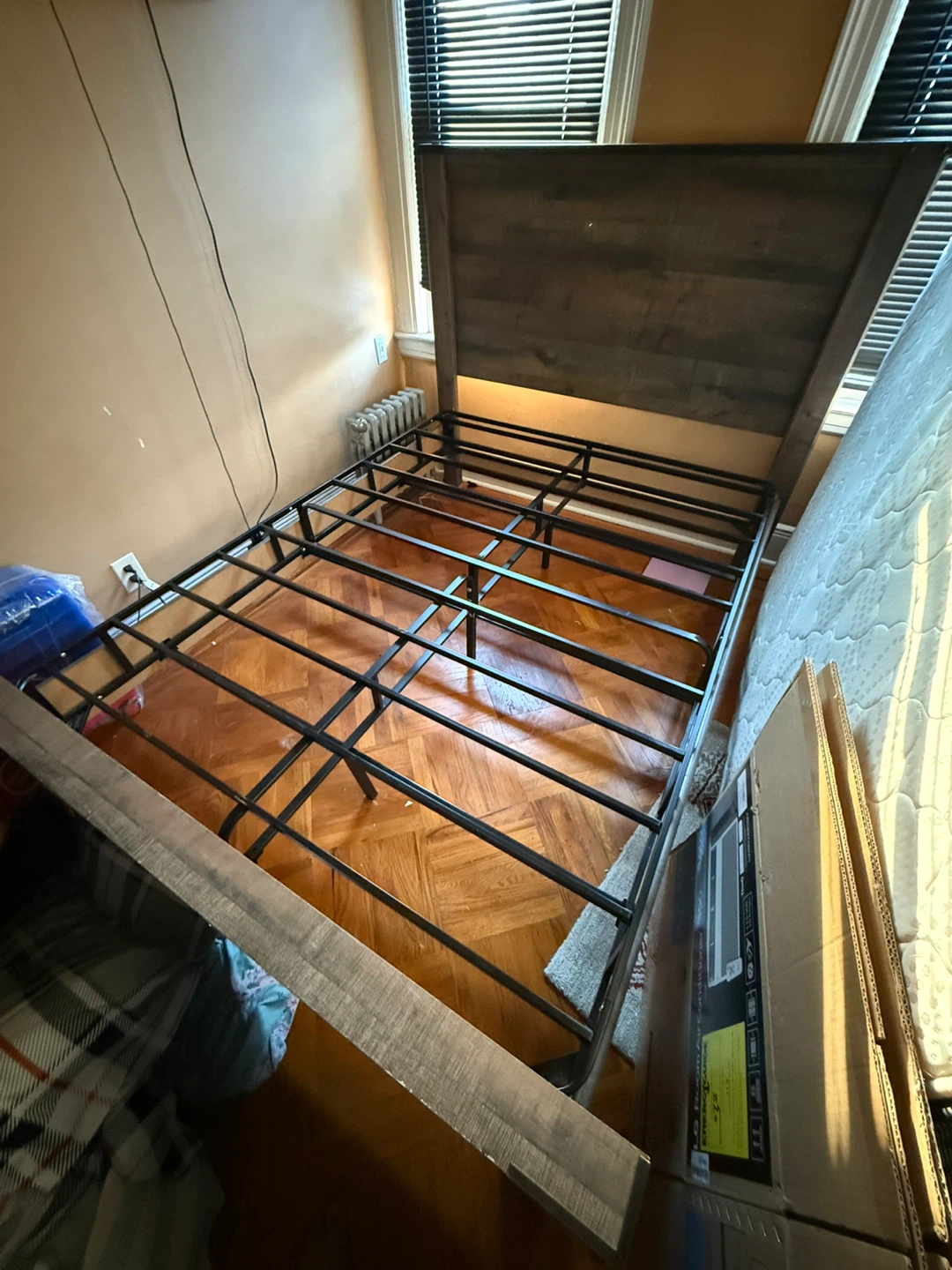 Rustic Wood and Metal Bed Frame - photo 2