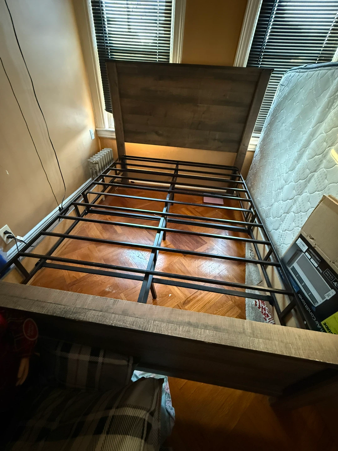 Rustic Wood and Metal Bed Frame