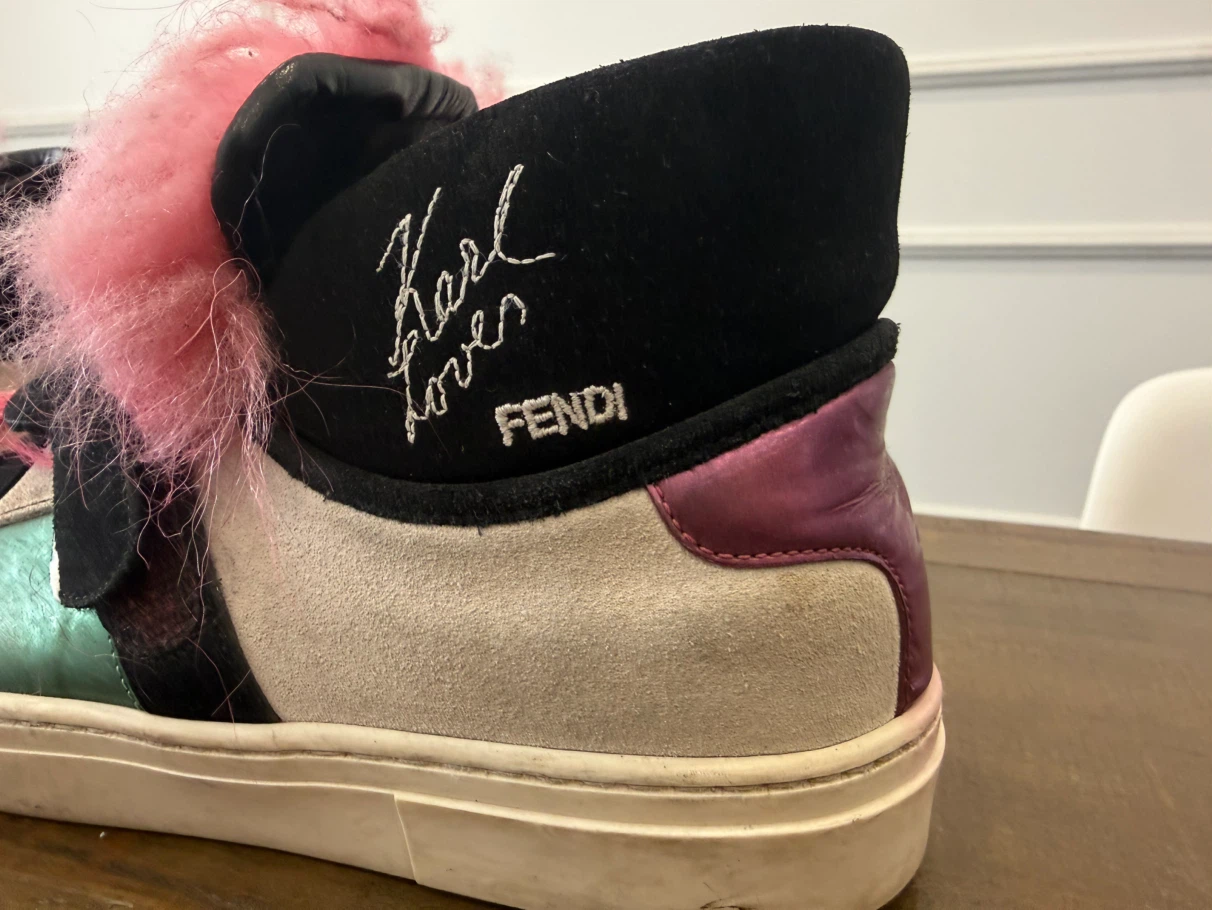 Fendi Karl Lagerfeld Fur Detail Sneakers - photo 2
