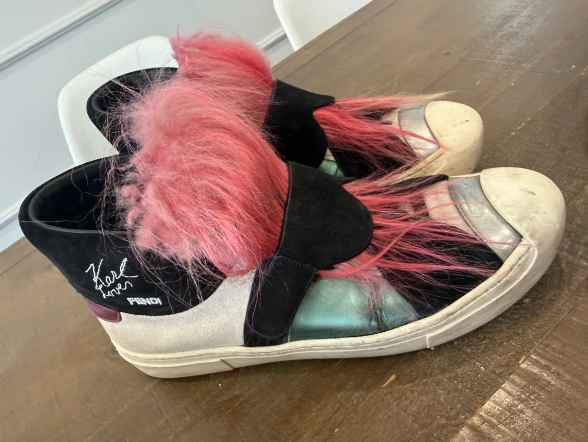 Fendi Karl Lagerfeld Fur Detail Sneakers - photo 5