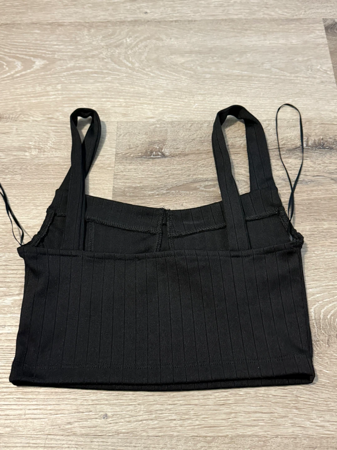 Zara Black Ribbed Bustier Tank Top - photo 4