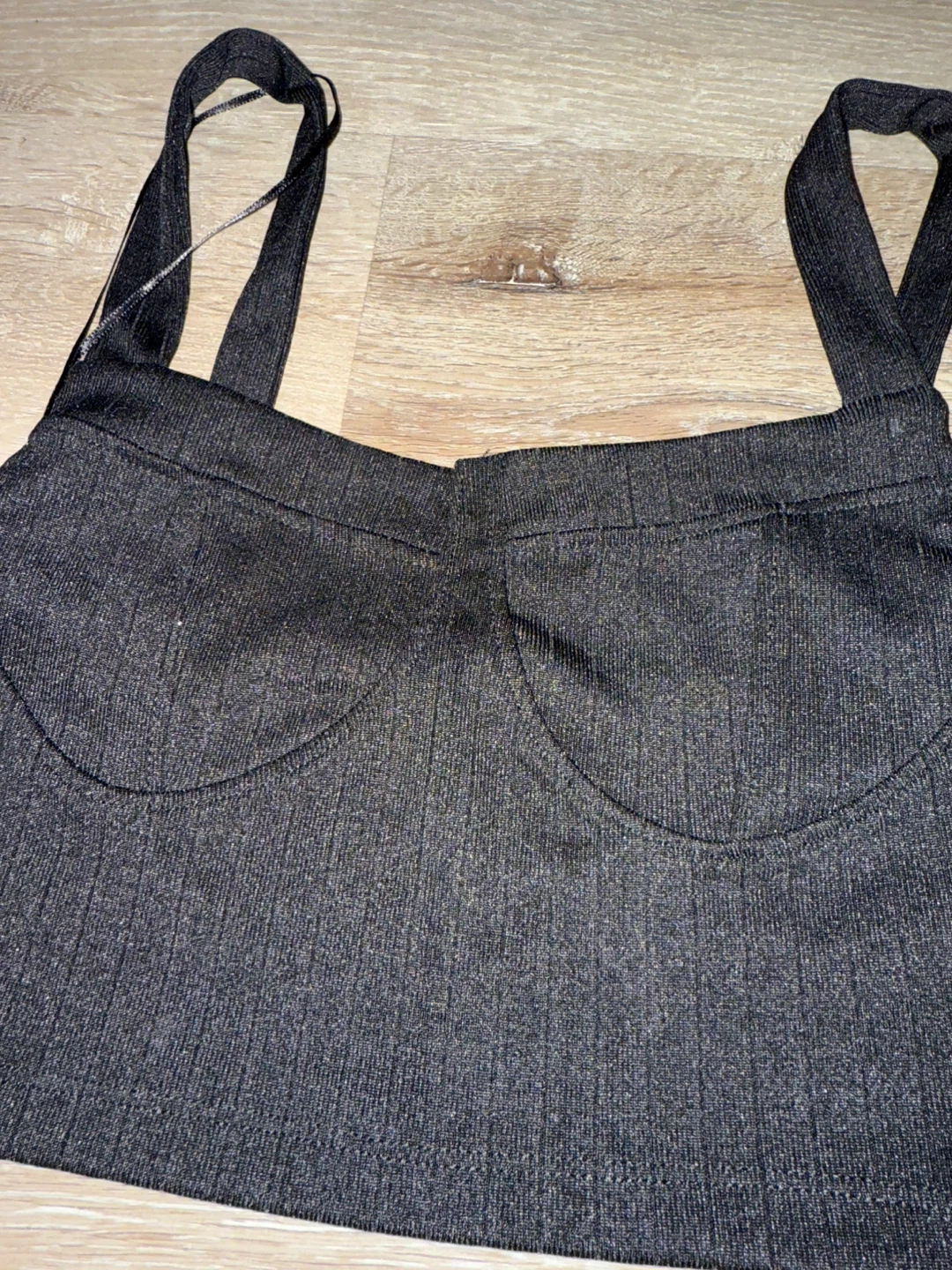 Zara Black Ribbed Bustier Tank Top - photo 2