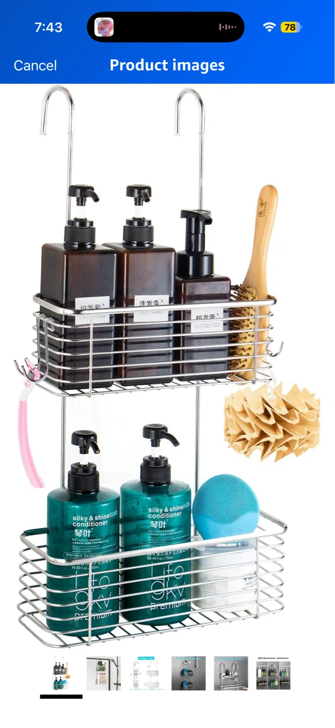 3-Tier Over-the-Shower Caddy Organizer - photo 5