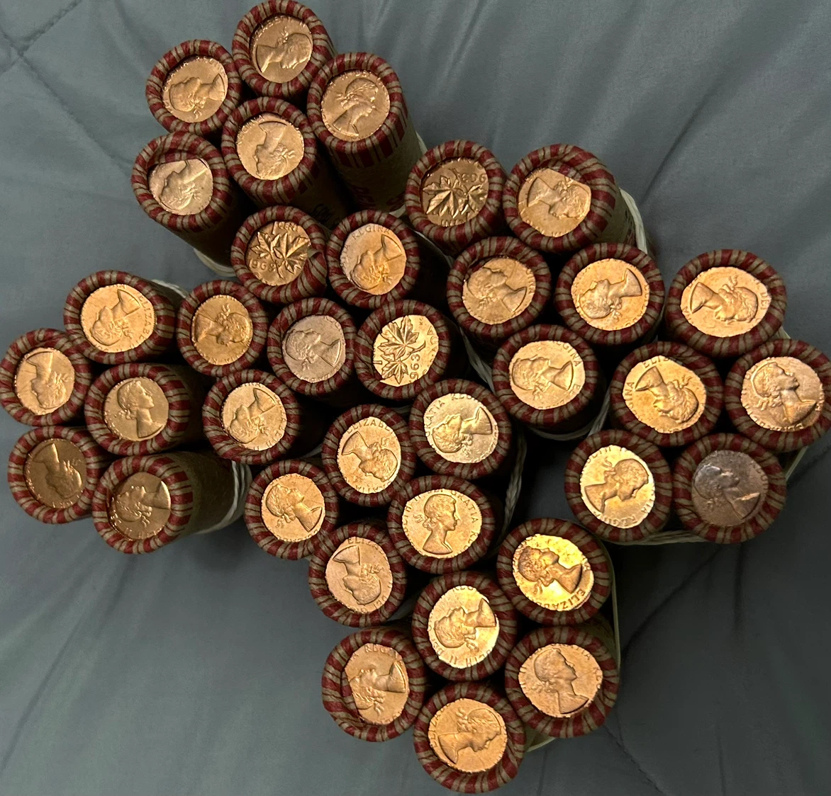 Uncirculated Rolls of Canadian Pennies