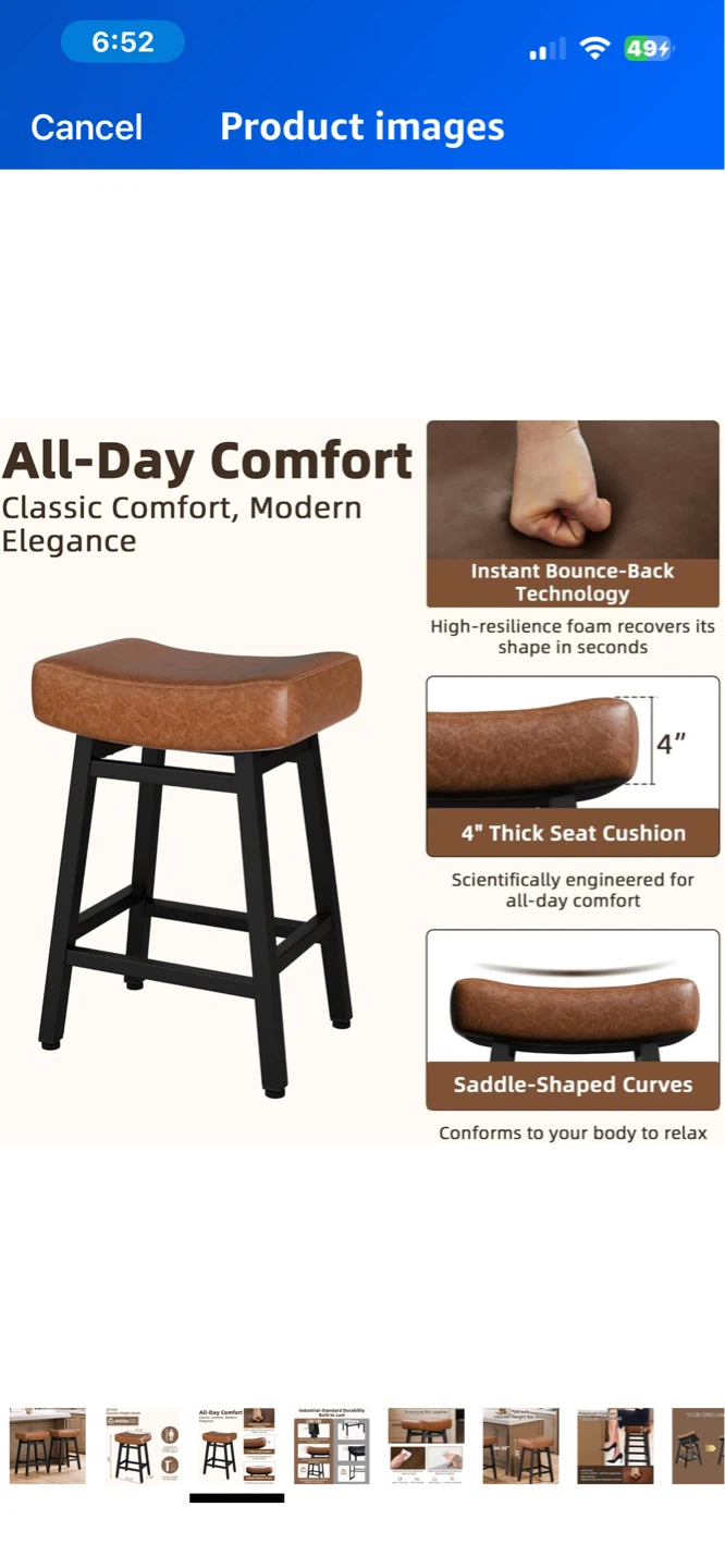 Counter Height Bar Stools - Set of 2 - photo 5