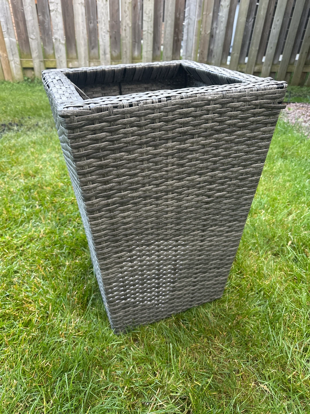 Grey Wicker Planter Pot - photo 2