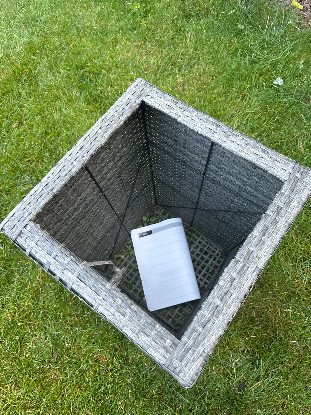 Grey Wicker Planter Pot - photo 3