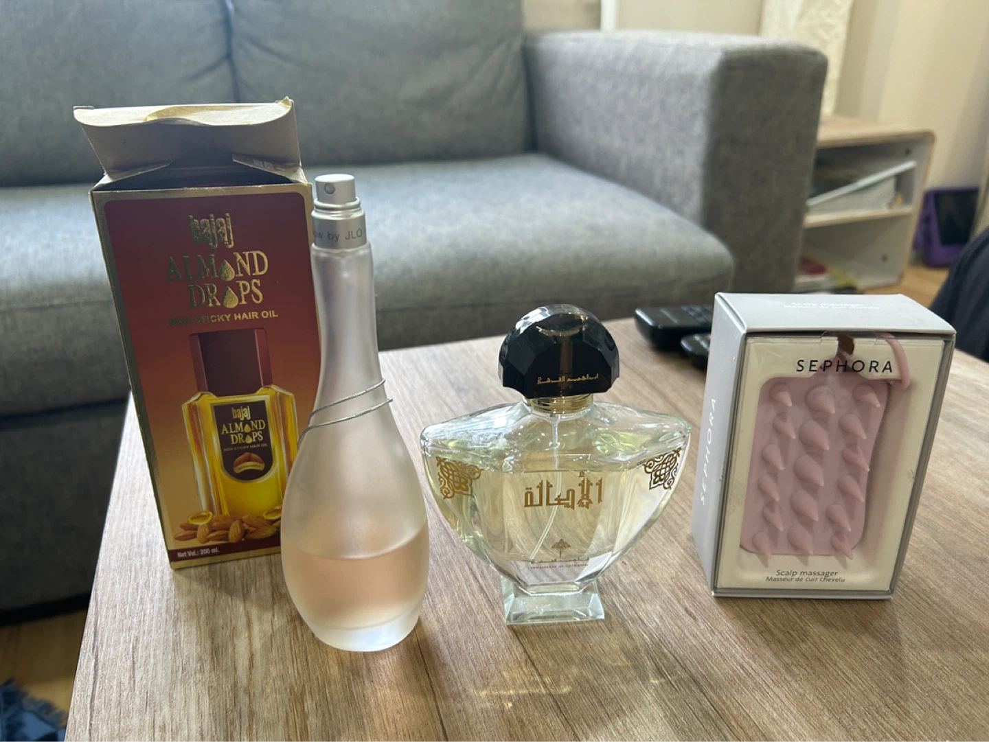 Bajaj Almond Drops Hair Oil and Sephora Scalp Massager