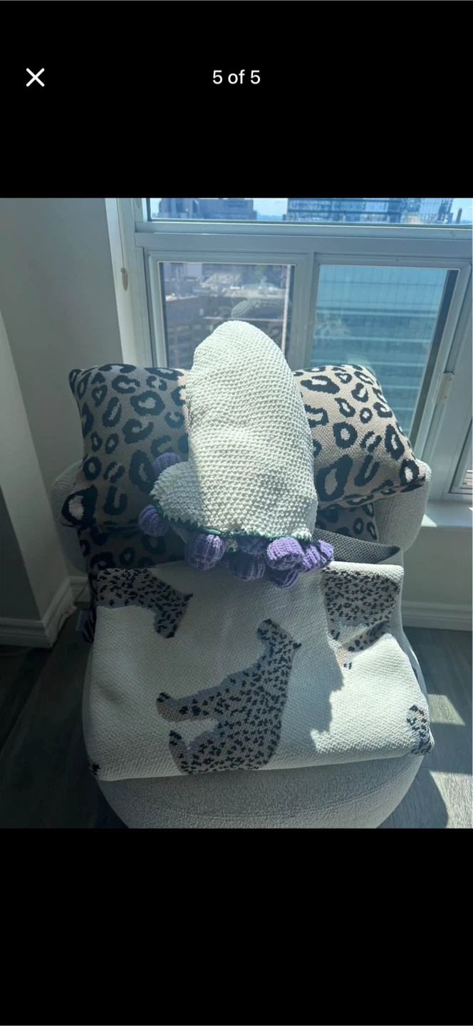 2 Cheetah Print Pillows, Cheetah Blanket, and Bouquet Blanket - photo 5