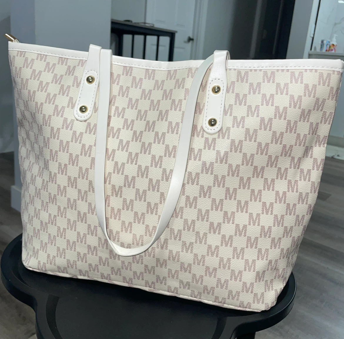 Cream and Pink M Monogram Tote Bag - photo 2