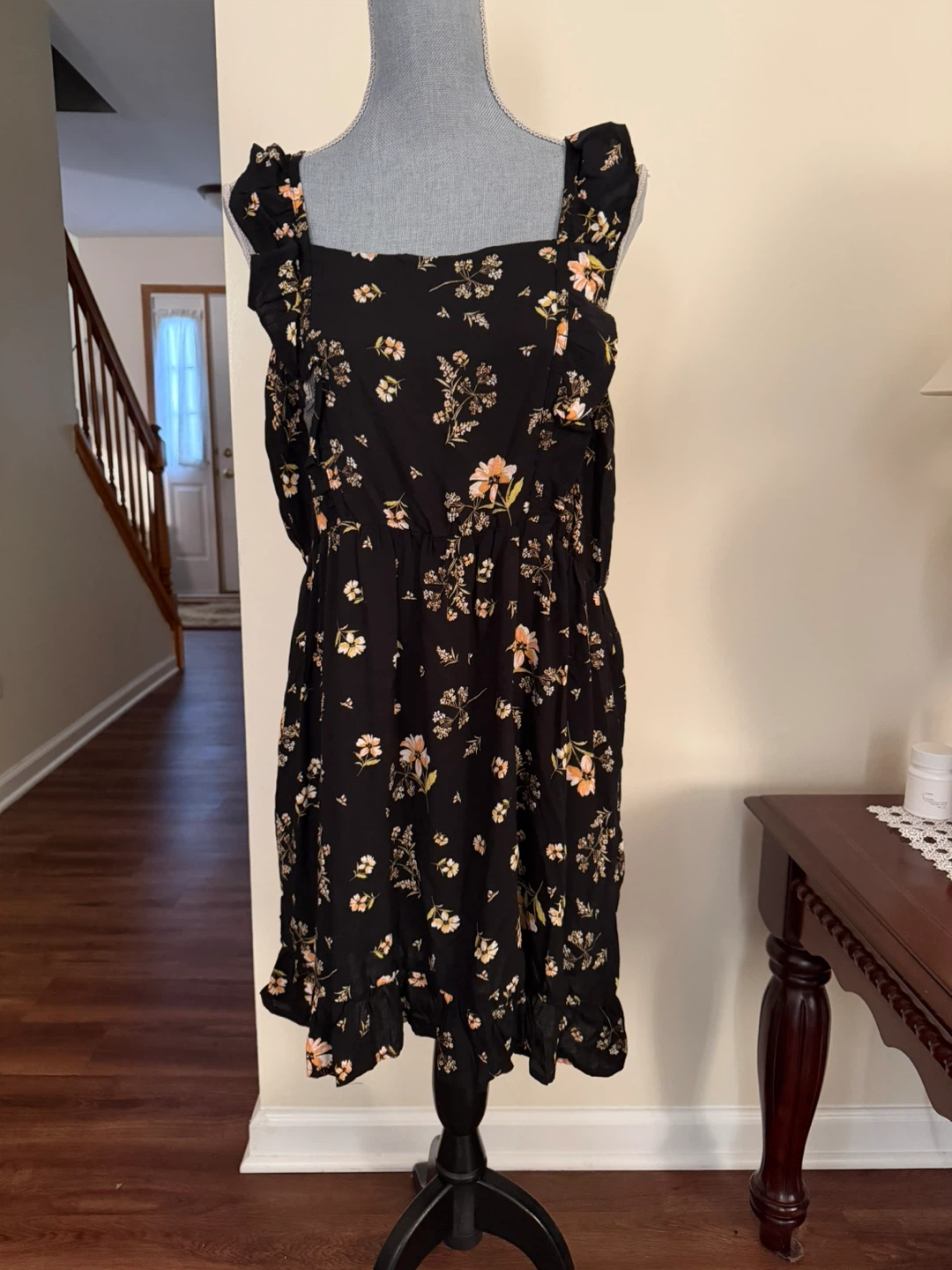 Wild Fable Women's Black Floral Dress - XL