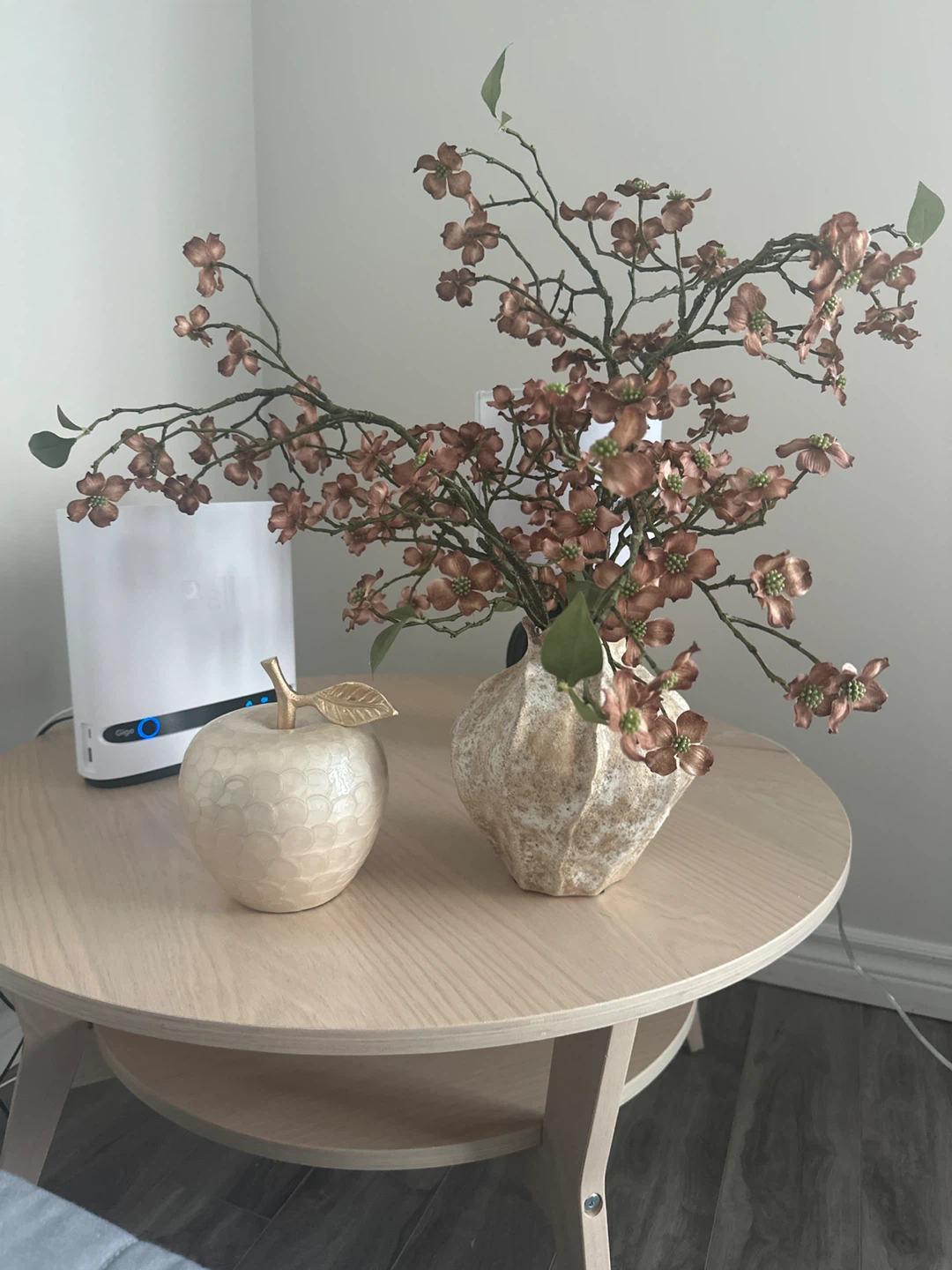 Decorative Apple with Faux Floral Arrangement