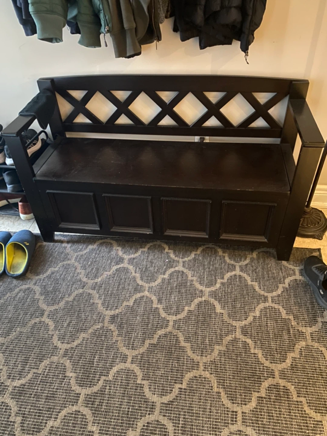 Dark Brown Storage Bench / Entrance Bench
