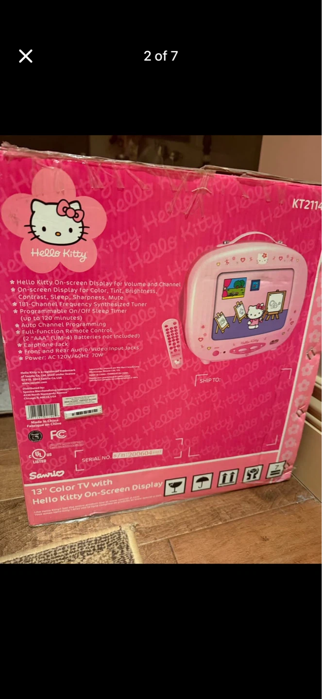 Hello Kitty 13" Color TV vintage brand new in box - photo 4