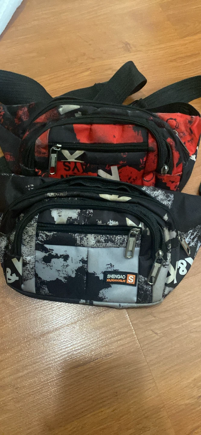 Two Fanny Packs - Red & Black/Grey