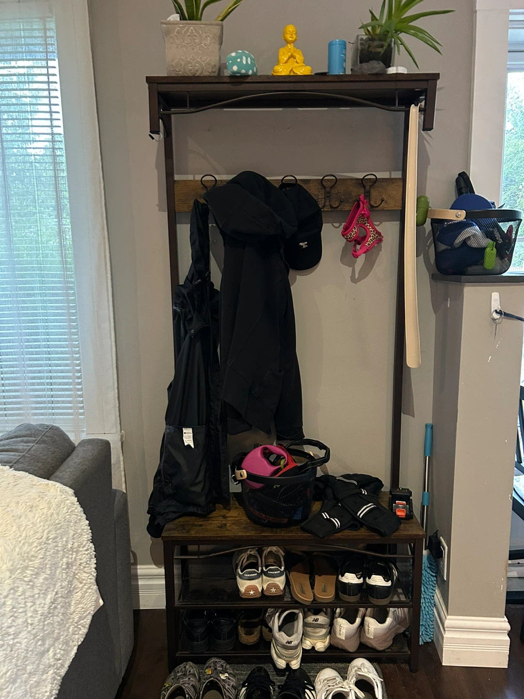 VASAGLE Coat Rack with Shoe Bench - photo 3