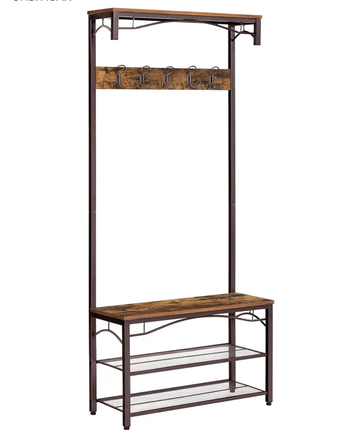 VASAGLE Coat Rack with Shoe Bench