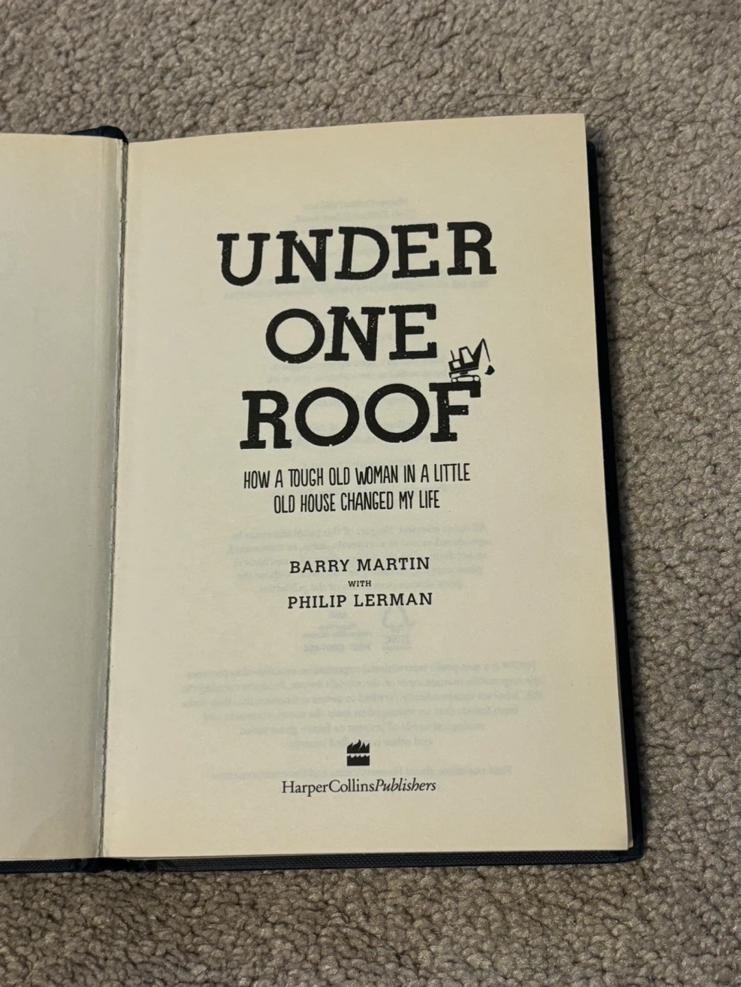 Under One Roof by Barry Martin Book