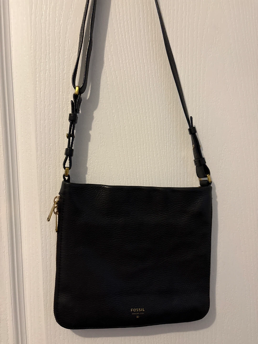 Fossil Black Leather Crossbody Bag