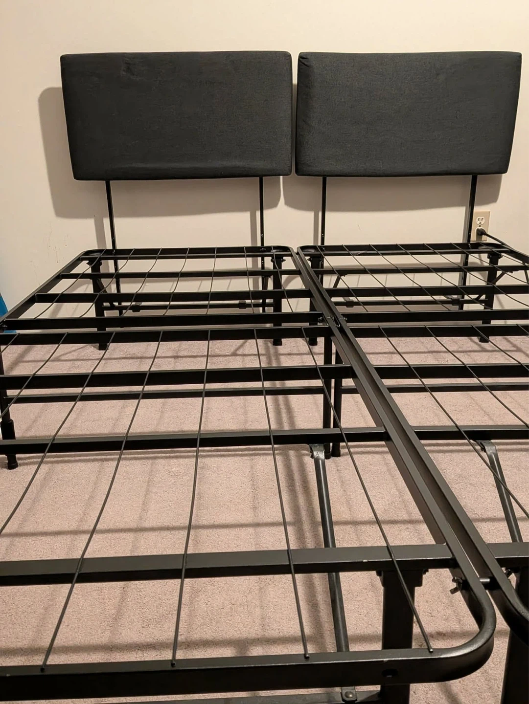 Black Metal Bed Frame with Two Headboards - photo 2