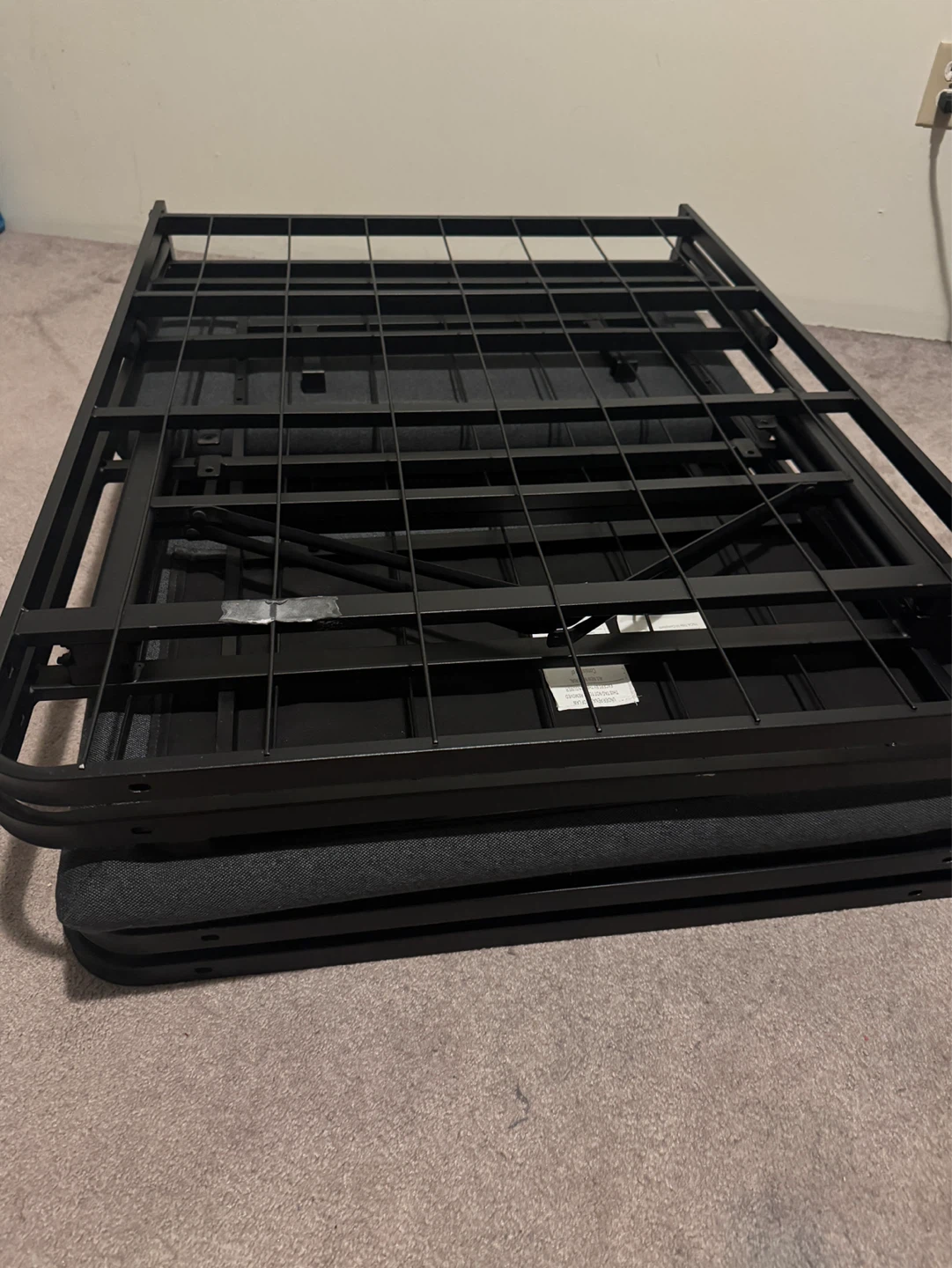 Black Metal Bed Frame with Two Headboards - photo 4