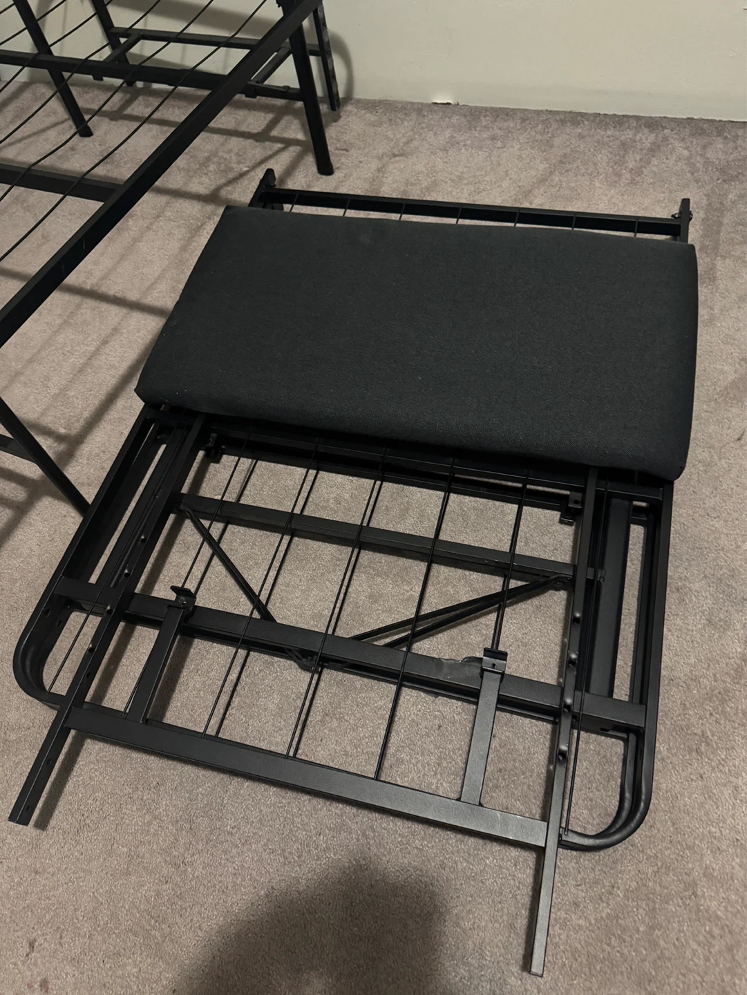 Black Metal Bed Frame with Two Headboards - photo 3