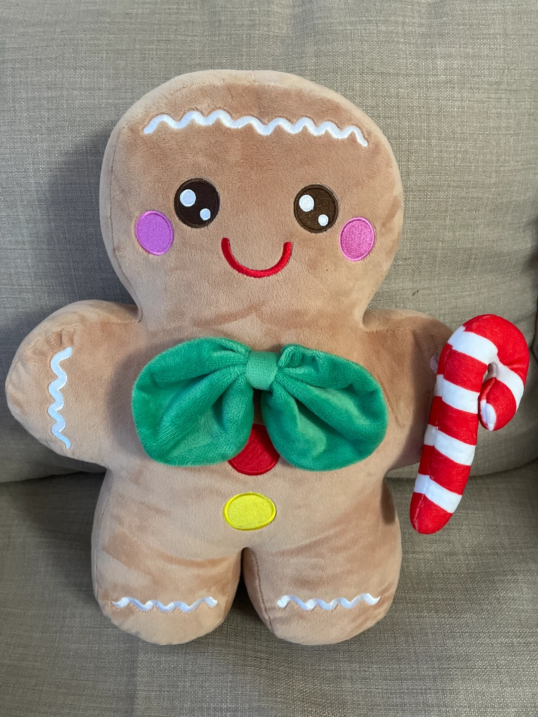 Ocean Park Hong Kong Gingerbread Man Plush with Candy Cane