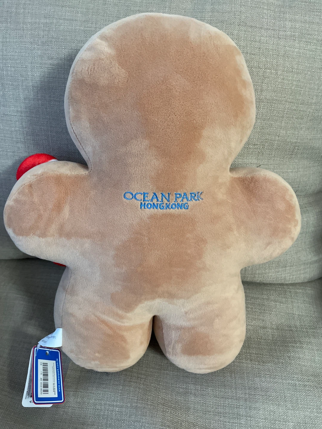 Ocean Park Hong Kong Gingerbread Man Plush with Candy Cane - photo 2