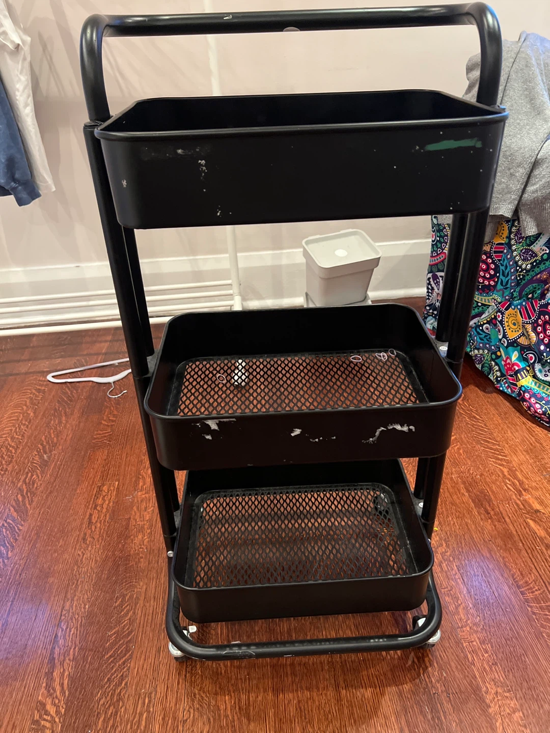 IKEA Black 3-Tier Rolling Utility Cart
