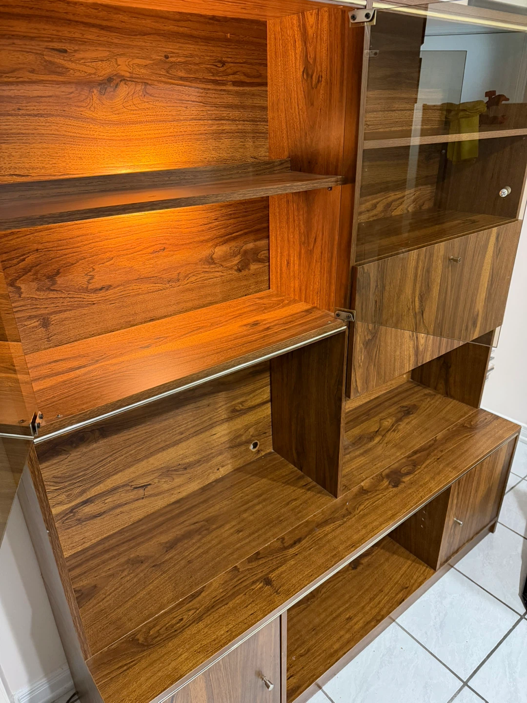 Wooden display cabinet with glass doors - photo 2
