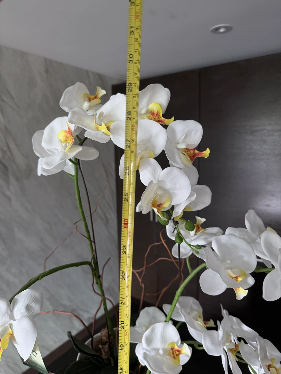 White Artificial Orchid Plant - photo 5