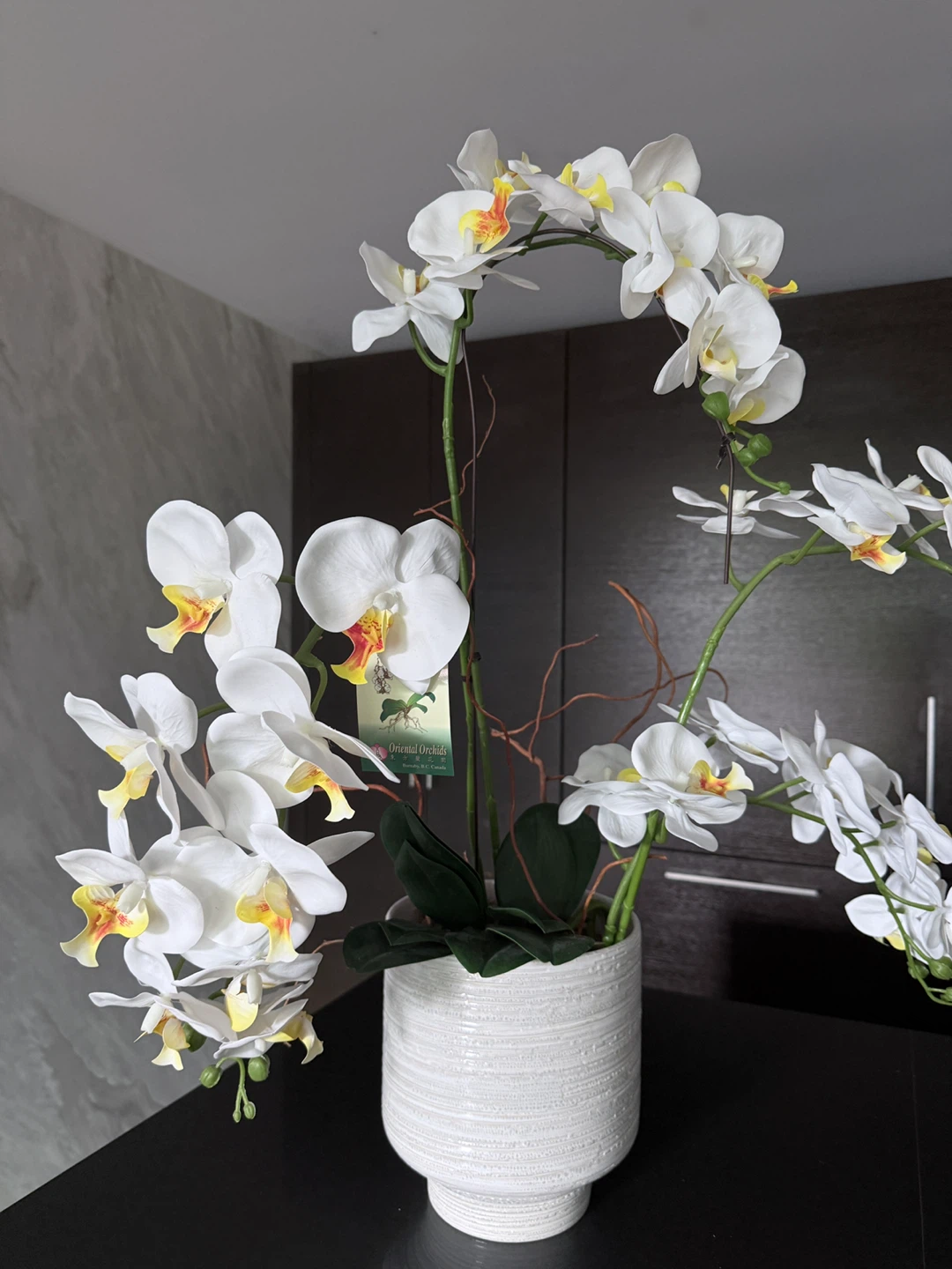 White Artificial Orchid Plant - photo 2