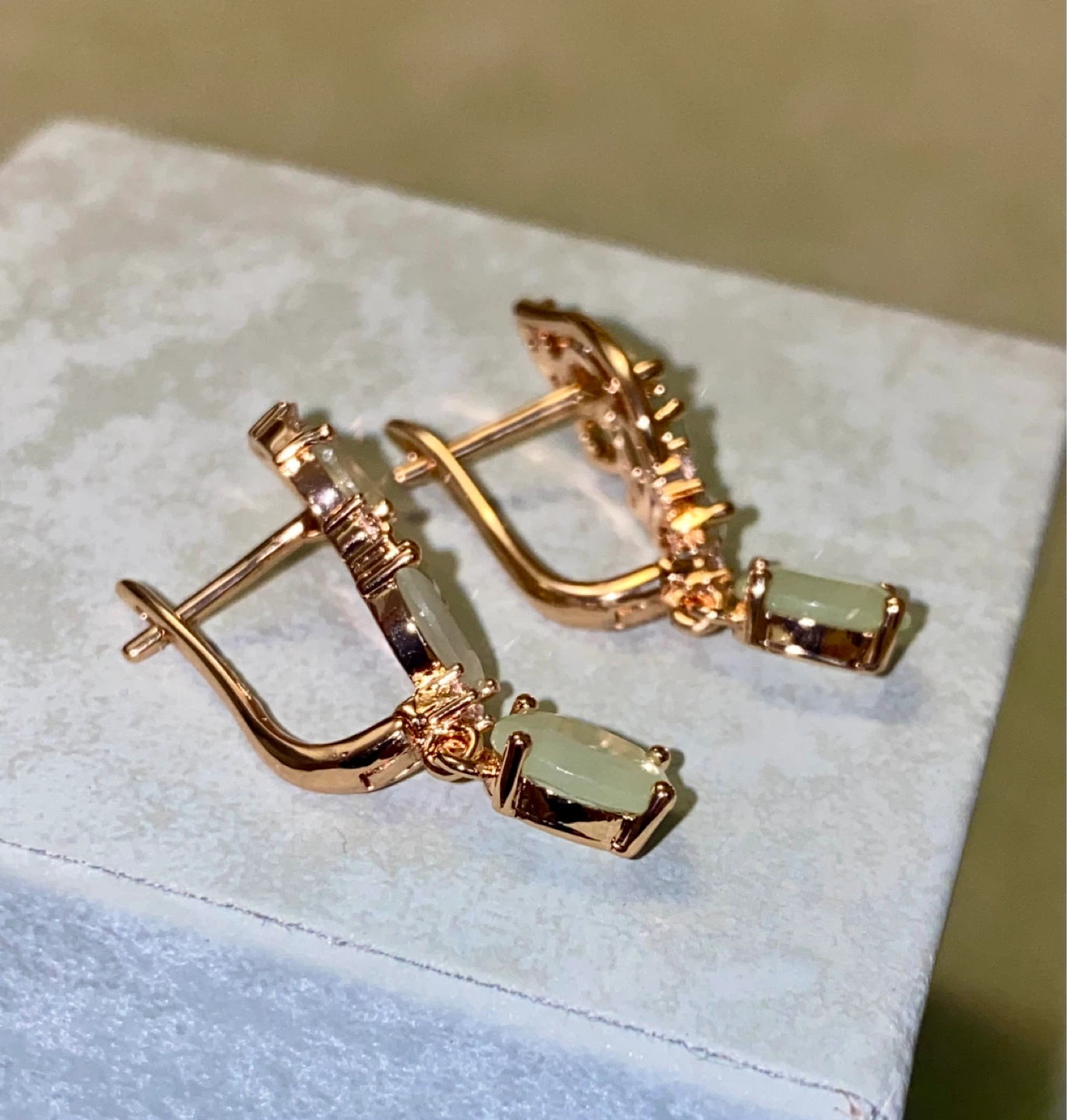 Rose Gold Gemstone Drop Earrings - photo 3