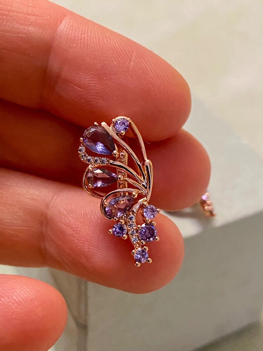 Butterfly Amethyst & Diamond Earrings - photo 4