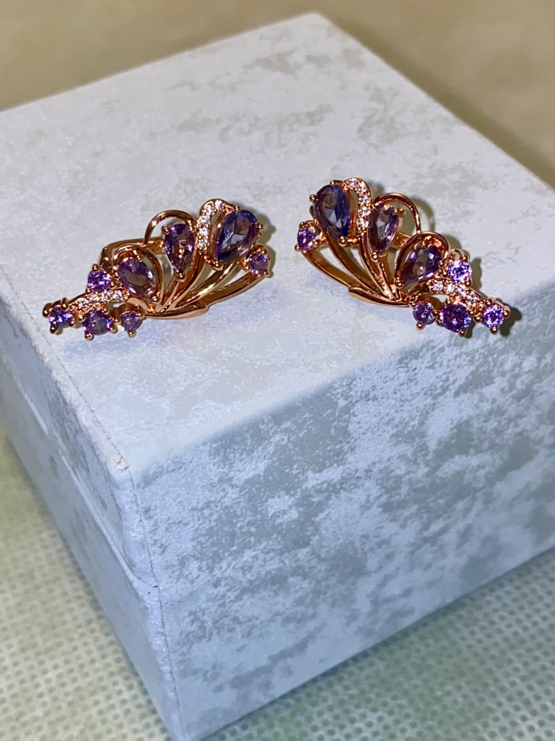 Butterfly Amethyst & Diamond Earrings - photo 2