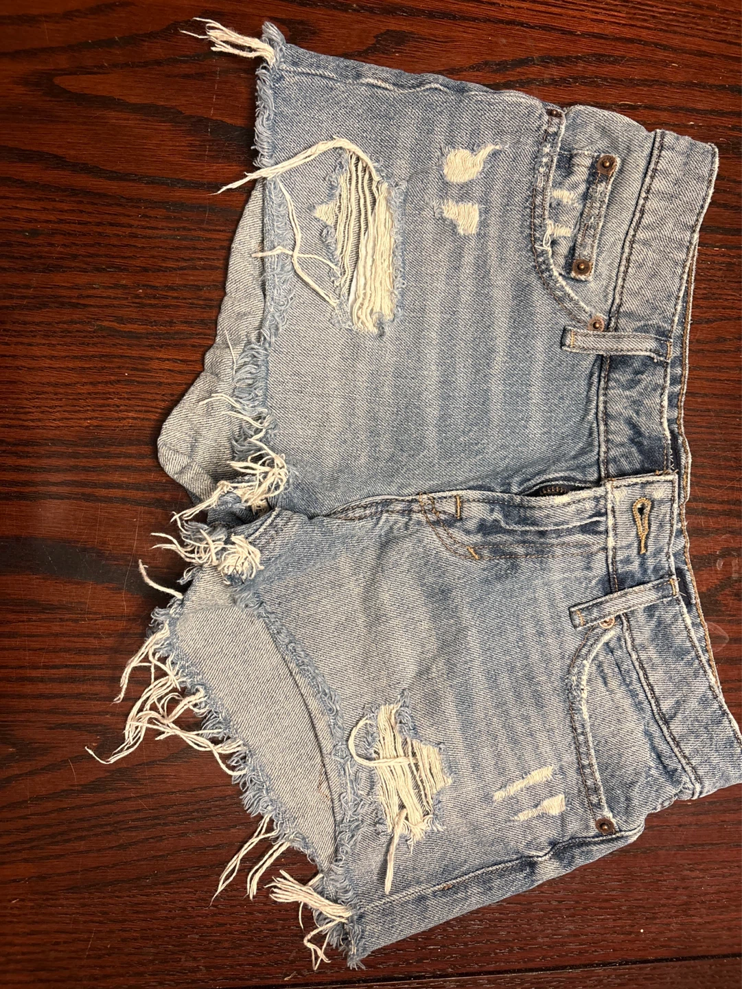 Denim Cut-off Shorts - photo 3