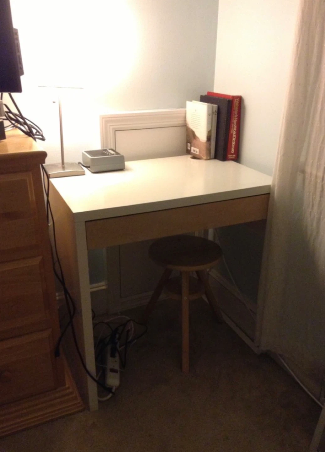 White wood desk