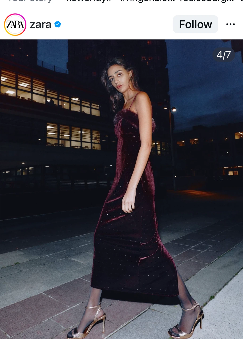 New Zara Velvet diamond Dress