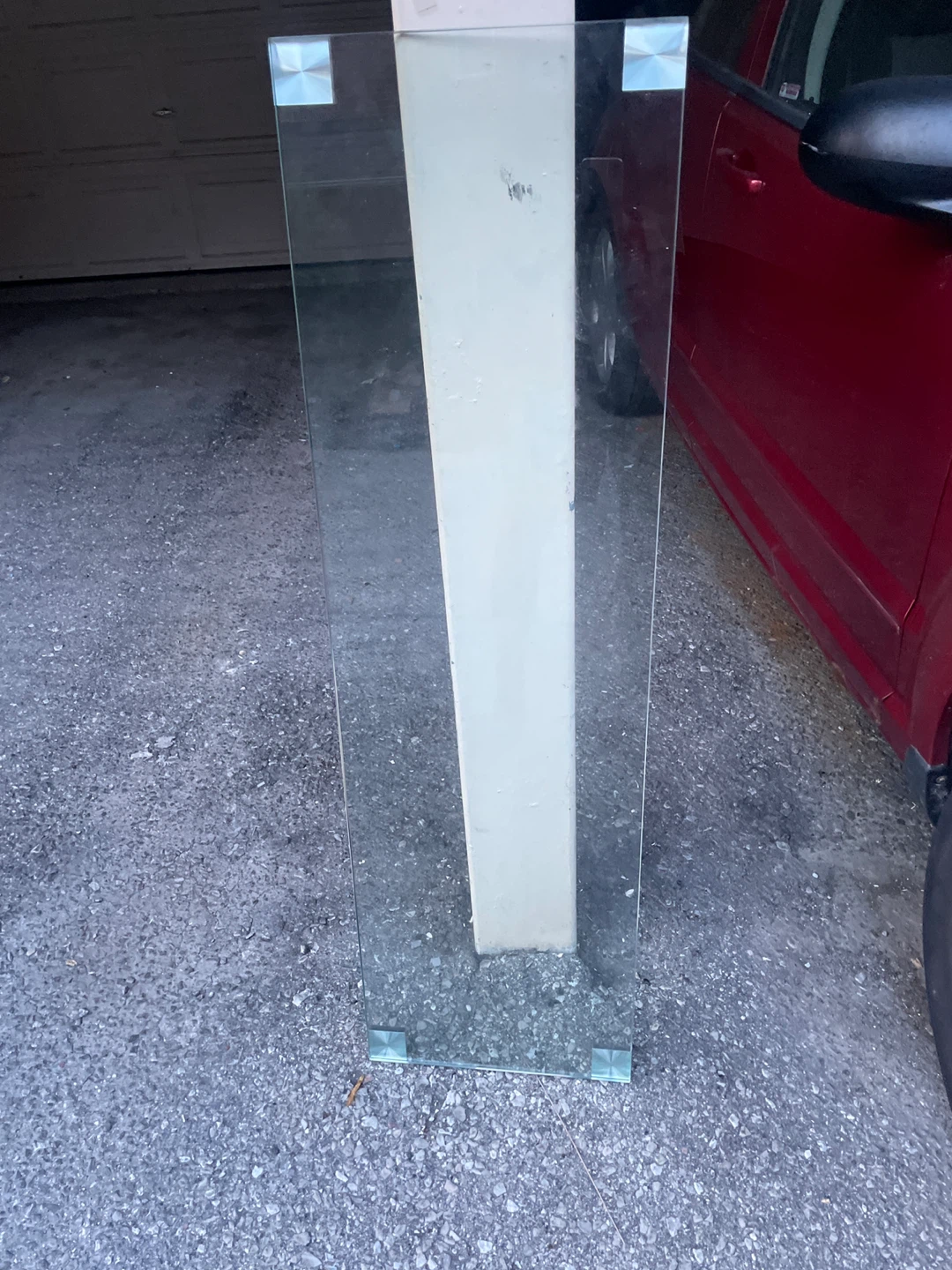 Clear Glass Panel with Chrome Mounts