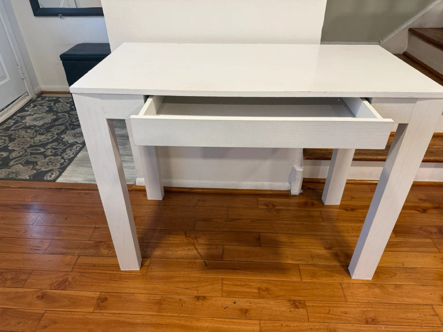 White Writing Desk with Drawer - photo 2