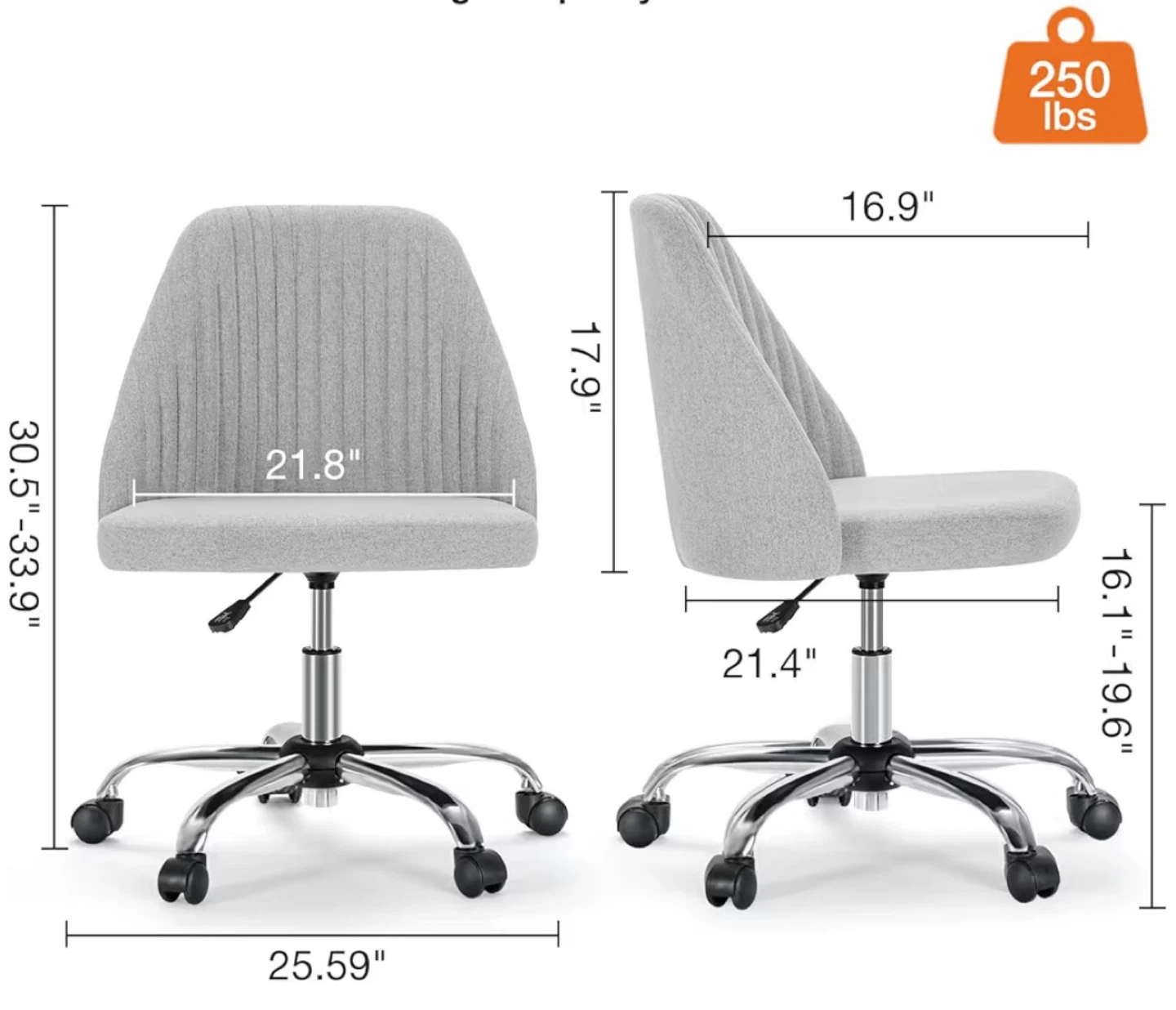 Grey Fabric Office Chair - photo 2