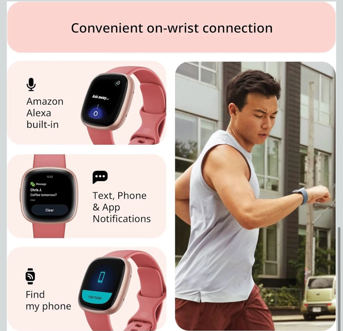 Fitbit Versa 4 Smartwatch Rosewood/Gold - photo 4